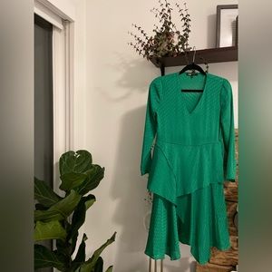 Beautiful Kelly Green Maje designer dress.
